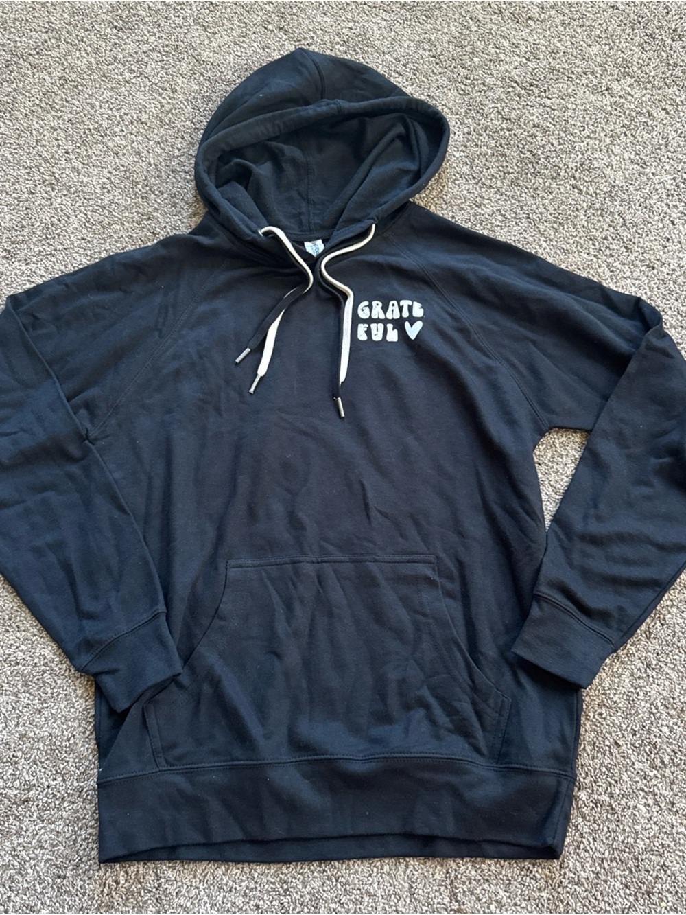 Women’s Small Grace Gratitude & Grit Grateful Black Hoodie euc